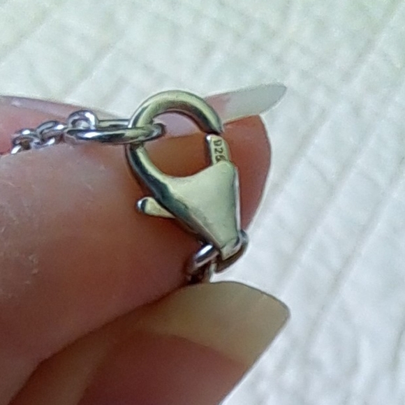 Sterling Silver Hallmarked Amethyst Cable Chain Station Necklace - Picture 7 of 7